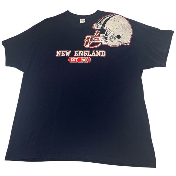Gildan Other - New England Football Shirt 2XL Navy Helmet Graphic Fan Tee Bold Retro Standout